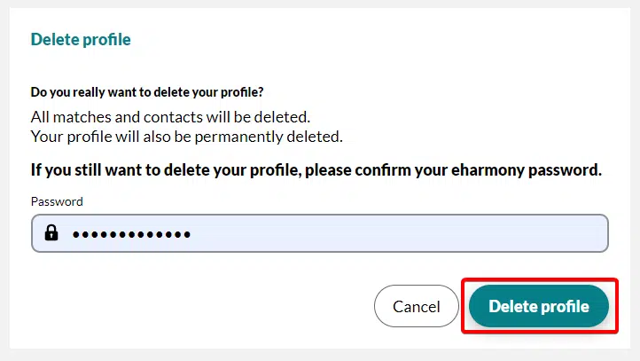 How to delete eHarmony account