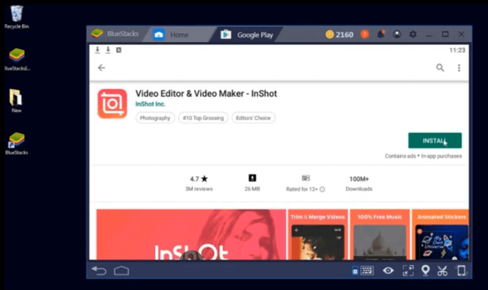 inshot app install click