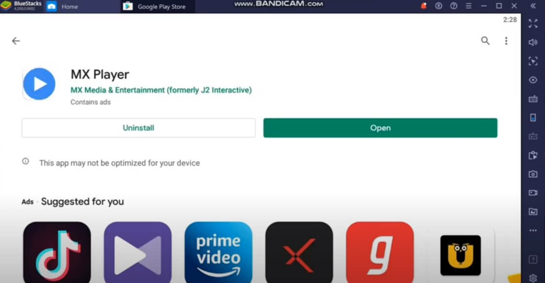 mx player open