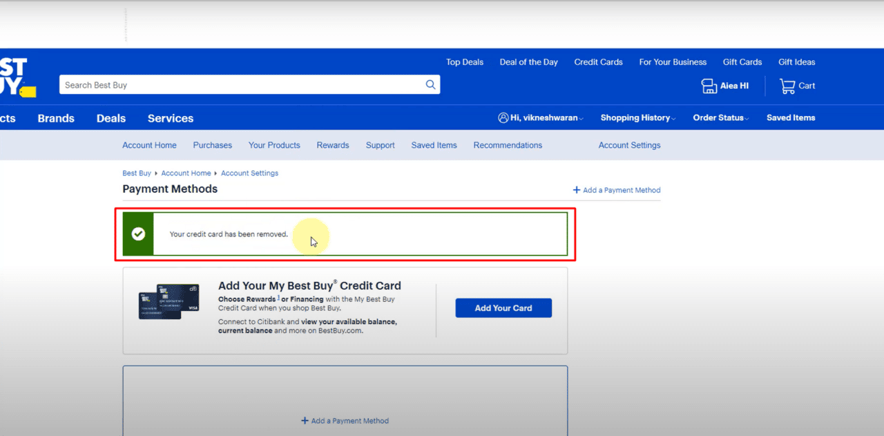 How to Delete Best Buy Account | Best Guide 12 remove CreditDebit Card from a Best Buy Account 7