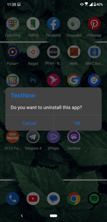 uninstall the TextNow application 3