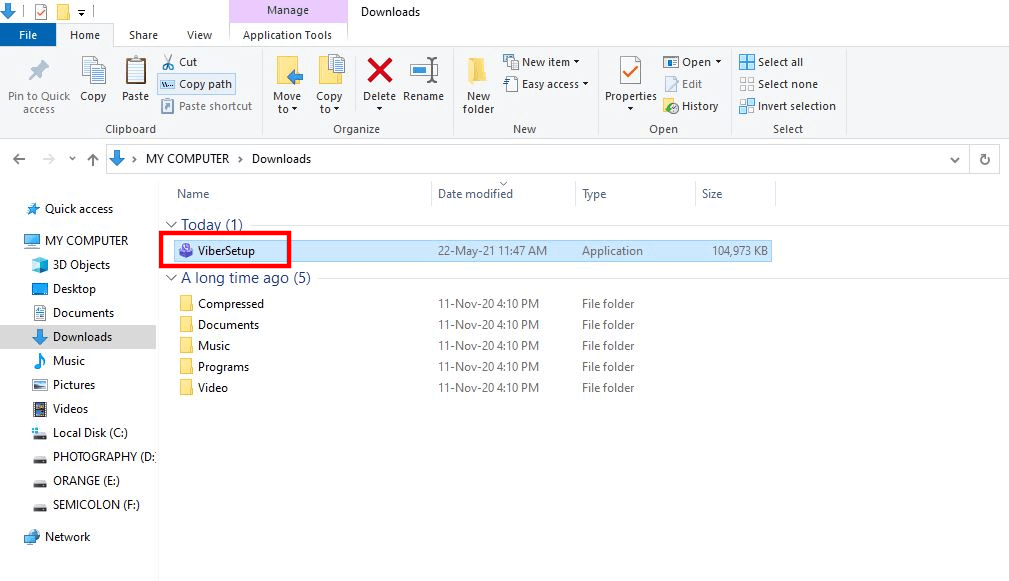 viber exe file open